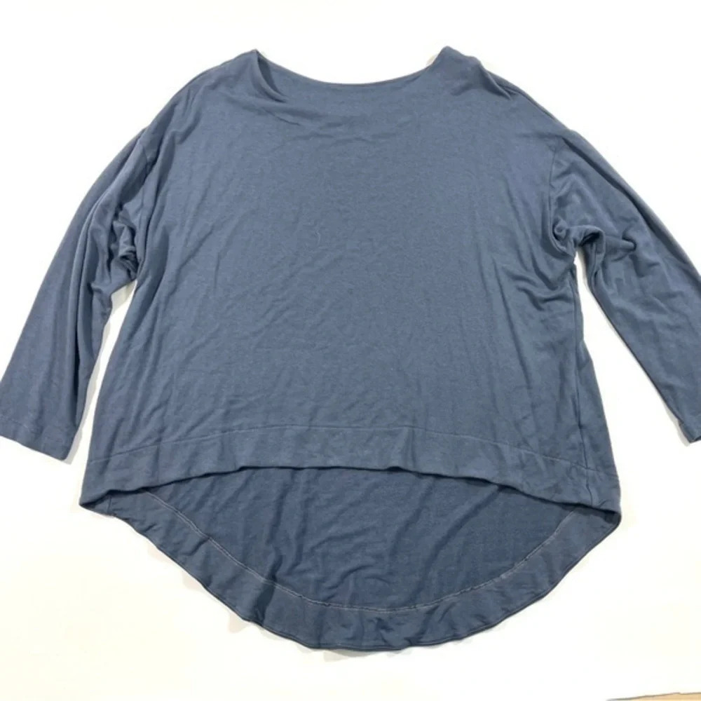 Bryn Walker Hi Low Top Long Sleeve Blue Size Small